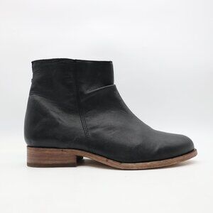 Beek Boots Quail Black Leather Boho Women's 10 Ankle Side Zip Bootie